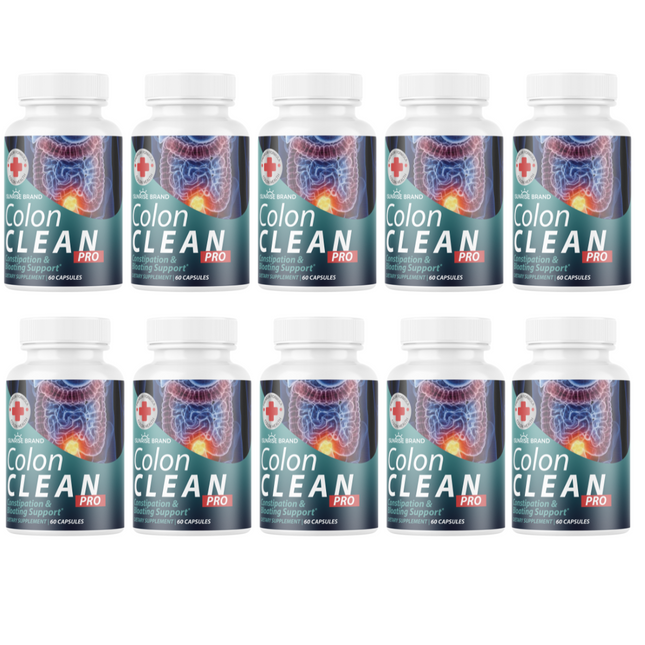 Colon Clean Pro Constipation & Bloating Support -10 Bottles 600 Capsules