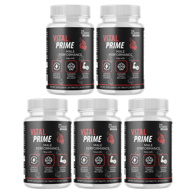 Vital Prime Men Pills, Maximize Energy, Vitality & Stamina - 5 Bottles