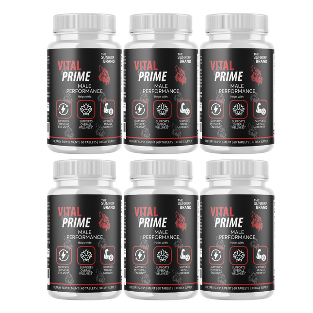 Vital Prime Men Pills, Maximize Energy, Vitality & Stamina - 6 Bottles