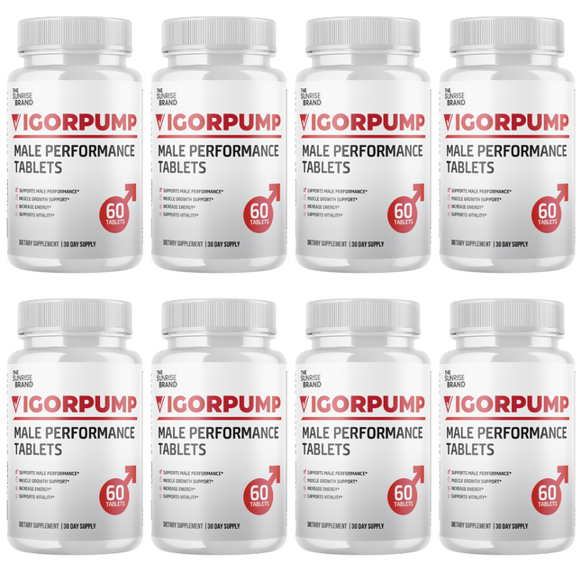 Vigor Pump for Men Advanced Drive and Energy Support Male Performance- 8 Bottles