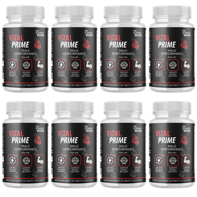 Vital Prime Men Pills, Maximize Energy, Vitality & Stamina - 8 Bottles