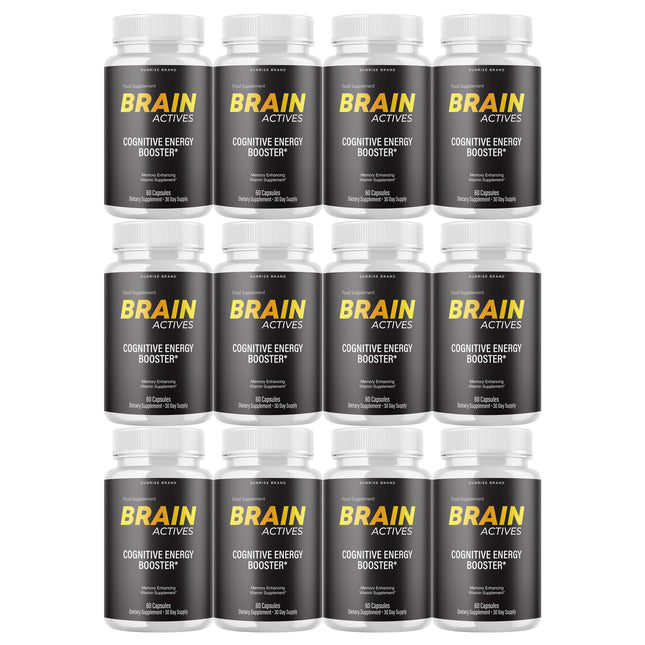 Brain Actives Cognitive Brain Booster Pills for Advanced Memory and Focus - 12 Pack