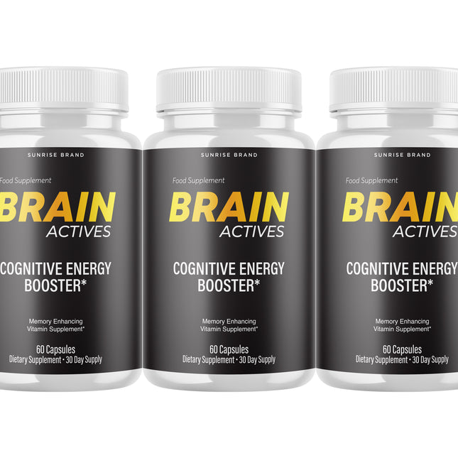 Brain Actives Cognitive Brain Booster Pills for Advanced Memory and Focus - 3 Pack