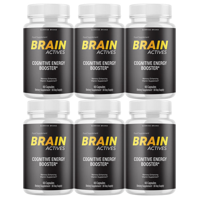 Brain Actives Cognitive Brain Booster Pills for Advanced Memory and Focus - 6 Pack