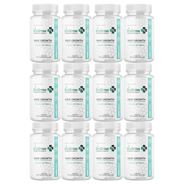 BioGrow Dietary Pills to Boost Hair Growth and Strength Naturally - 12 Pack