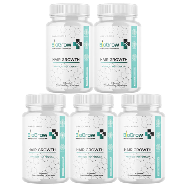 BioGrow Dietary Pills to Boost Hair Growth and Strength Naturally - 5 Pack