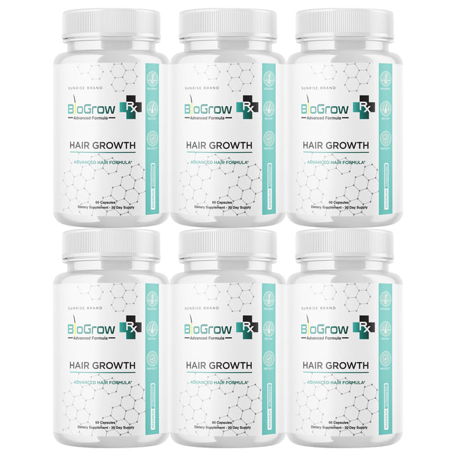 BioGrow Dietary Pills to Boost Hair Growth and Strength Naturally - 6 Pack