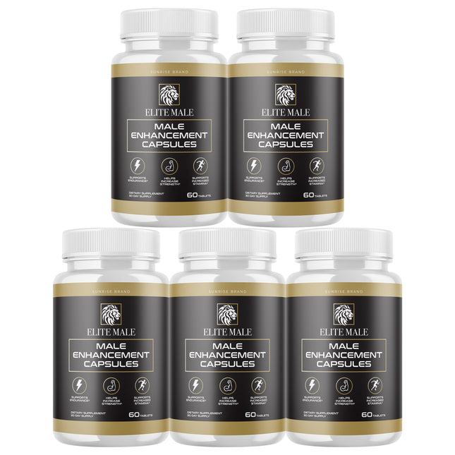Elite Male, Performance Enhancement Formula, Maximum Energy - 5 Pack