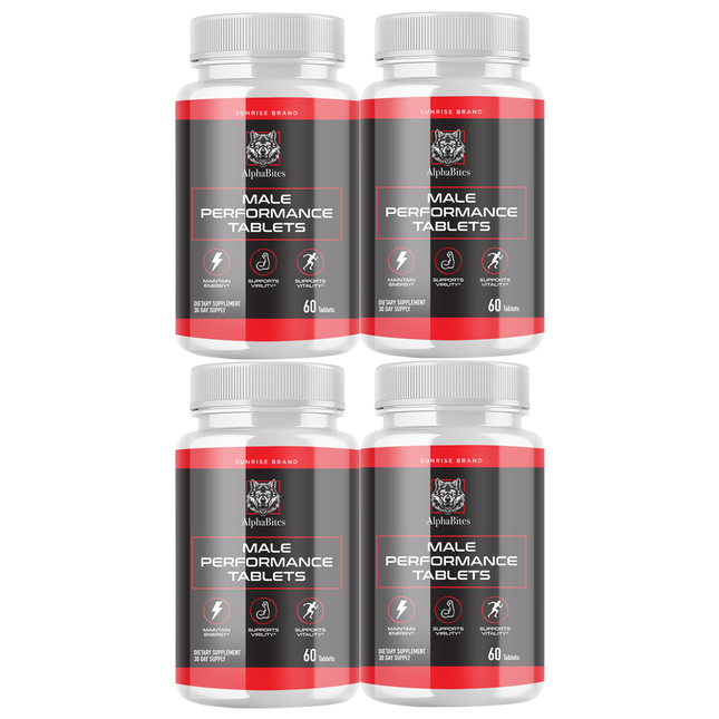 Alpha Bites Male Tablets, Alpha Bites Men's Performance - 4 Pack