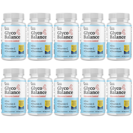Glyco Balance Glycogen Control Pills for Blood Pressure + Sugar Support - 10 Bottles