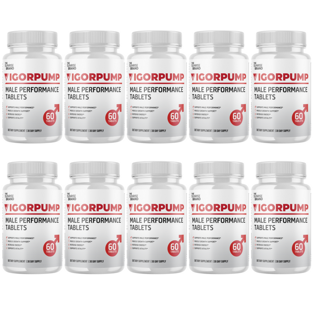 Vigor Pump for Men Advanced Drive and Energy Support Male Performance- 10 Bottles