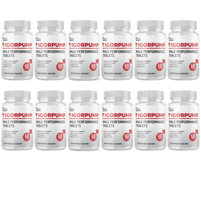 Vigor Pump for Men Advanced Drive and Energy Support Male Performance- 12 Bottles