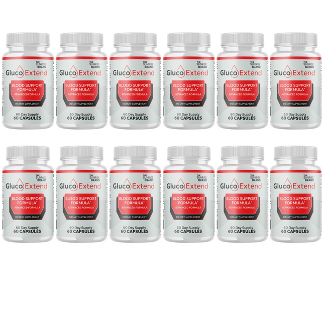 Gluco Extend Capsules Blood Support, GlucoExtend Pills - 12 Bottles