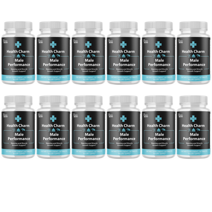 Health Charm Male Pills - Maximize Energy, Vitality & Stamina - 12 Bottles