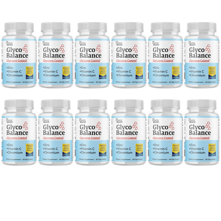 Glyco Balance Glycogen Control Pills for Blood Pressure + Sugar Support - 12 Bottles