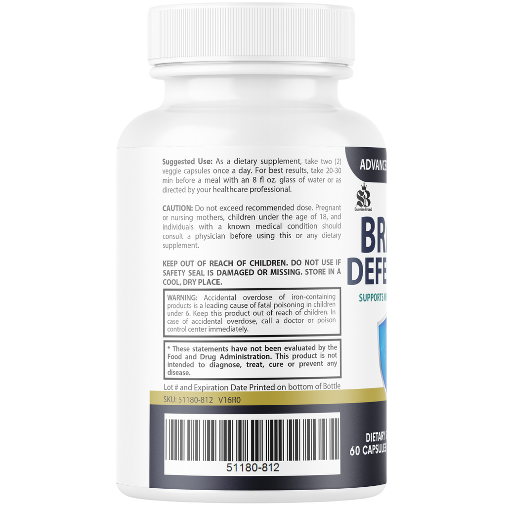 (2 Pack) Brain Defender - Official Brain Defender Supplement Advanced Pills, Natural Brain Defender Brain and Memory Support, 120 Capsules for 2 Months