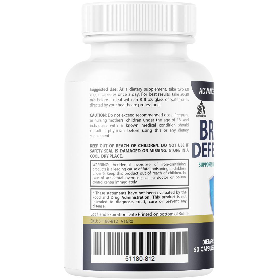 (2 Pack) Brain Defender - Official Brain Defender Supplement Advanced Pills, Natural Brain Defender Brain and Memory Support, 120 Capsules for 2 Months