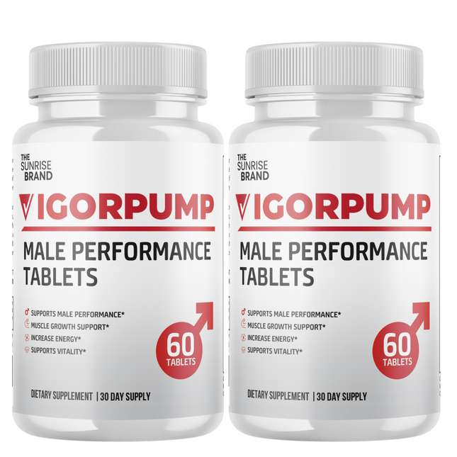 Vigor Pump for Men Advanced Drive and Energy Support Male Performance- 2 Bottles