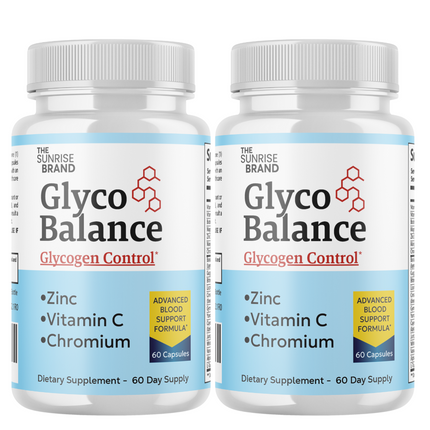 Glyco Balance Glycogen Control Pills for Blood Pressure + Sugar Support - 2 Bottles