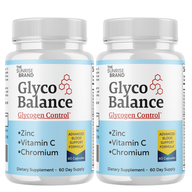 Glyco Balance Glycogen Control Pills for Blood Pressure + Sugar Support - 2 Bottles