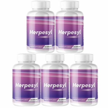 Herpesyl Stop The Spread Heal From The Outside In - 5 Bottles 300 Capsules