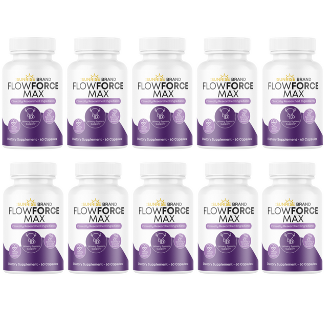 Flow Force Max - Vegan, Male Vitality Supplement Pills - 10 Bottles 600 Capsules