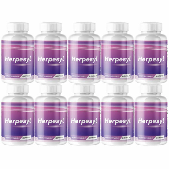 Herpesyl Stop The Spread Heal From The Outside In - 10 Bottles 600 Capsules