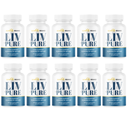 Liv Pure Capsules For Liver Detox Support - 10 Bottles 600 Capsules