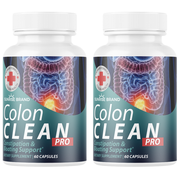 Colon Clean Pro Constipation & Bloating Support -2 Bottles 120 Capsules