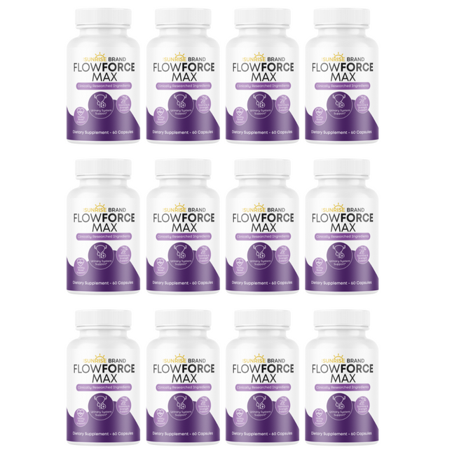 Flow Force Max - Vegan, Male Vitality Supplement Pills - 12 Bottles 720 Capsules