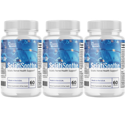 SciatiSoothe Nerve Health, Fortify Nerve Health, Healthy Nerve Function, Healthy Blood Circulation, Supplement - Genuine Sciati Soothe 3 Bottles