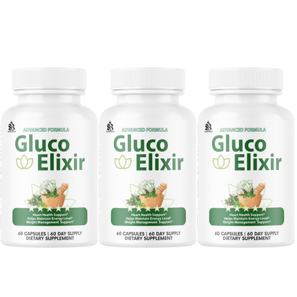 GlucoElixir Capsules - Official GlucoElixir Blood Health Support - Maximum Strength, Vitamin For Overall Health & Wellness, 180 Capsules For 3 Months