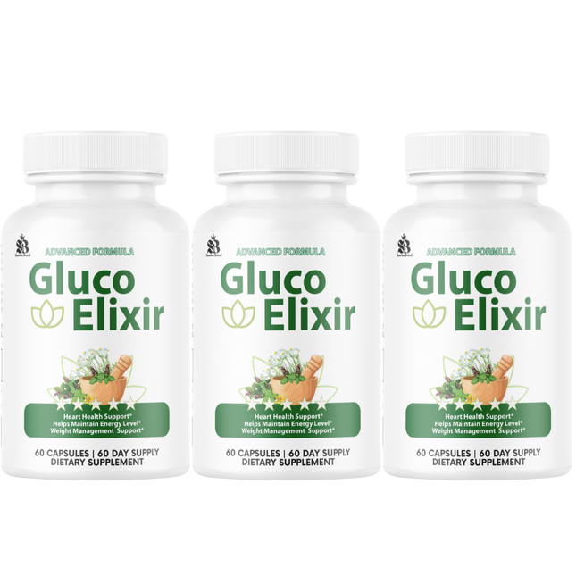 GlucoElixir Capsules - Official GlucoElixir Blood Health Support - Maximum Strength, Vitamin For Overall Health & Wellness, 180 Capsules For 3 Months