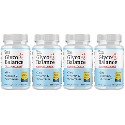 Glyco Balance Glycogen Control Pills for Blood Pressure + Sugar Support - 4 Bottles