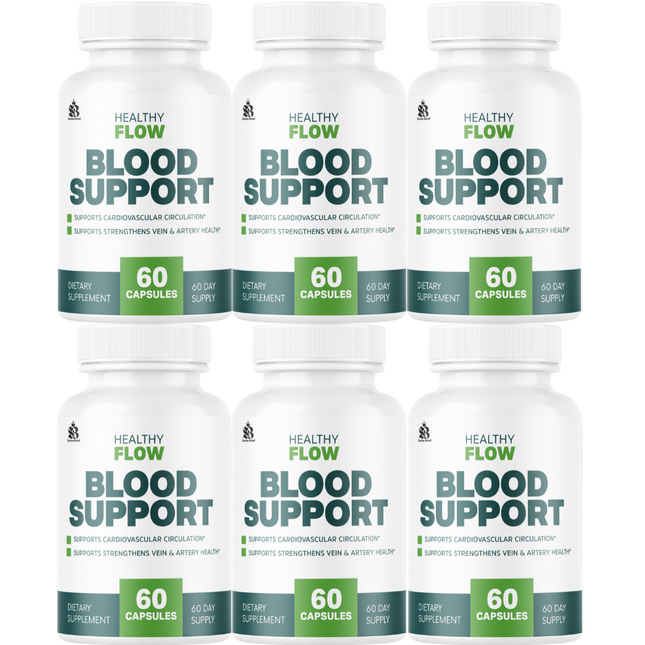 (6 Pack) Healthy Flow Blood Support - HealthyFlow Support  - Maximum Strength, Vitamins for Overall Health & Wellness, 360 Capsules for 6 Months