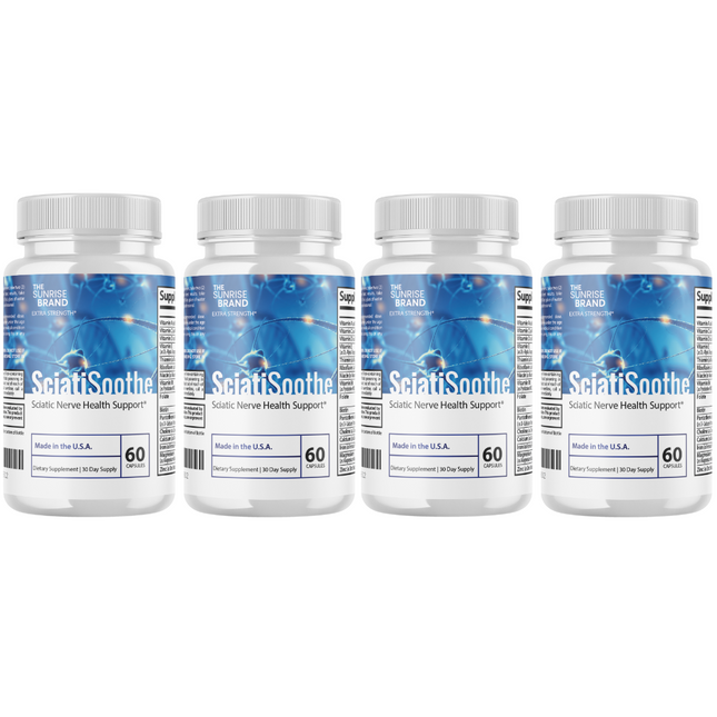 SciatiSoothe Nerve Health, Fortify Nerve Health, Healthy Nerve Function, Healthy Blood Circulation, Supplement - Genuine Sciati Soothe 4 Bottles
