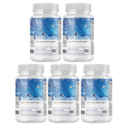 SciatiSoothe Sciatic Nerve Health Support Supplement - Nerve Support Formula - Officlal SciatiSoothe - 5 Bottles