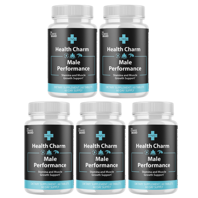 Health Charm Male Pills - Maximize Energy, Vitality & Stamina - 5 Bottles