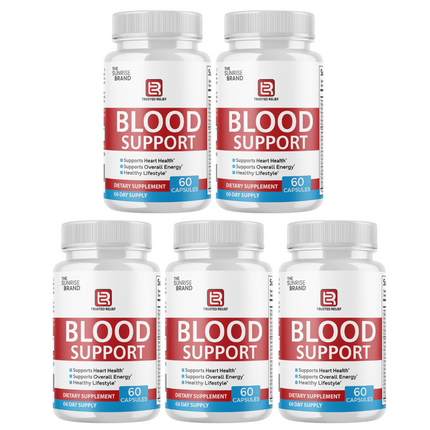 Trusted Relief Blood Support Pills for Managing Sugar & Pressure Levels - 5 Bottles