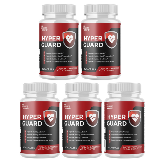 Hyper Guard Blood Support Pills for Healthy Blood Levels & Heart Health - 5 Bottles