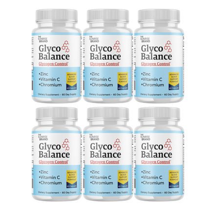 Glyco Balance Glycogen Control Pills for Blood Pressure + Sugar Support - 6 Bottles