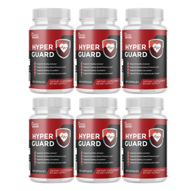 Hyper Guard Blood Support Pills for Healthy Blood Levels & Heart Health - 6 Bottles