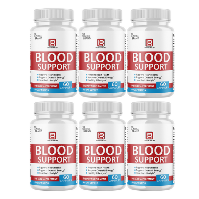 Trusted Relief Blood Support Pills for Managing Sugar & Pressure Levels - 6 Bottles