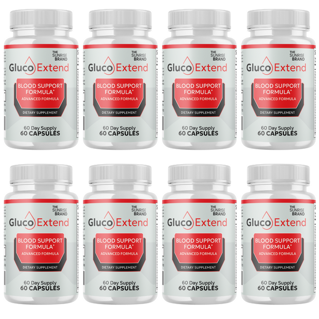 Gluco Extend Capsules Blood Support, GlucoExtend Pills - 8 Bottles