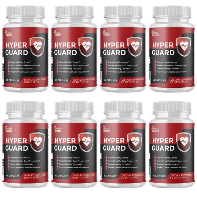 Hyper Guard Blood Support Pills for Healthy Blood Levels & Heart Health - 8 Bottles