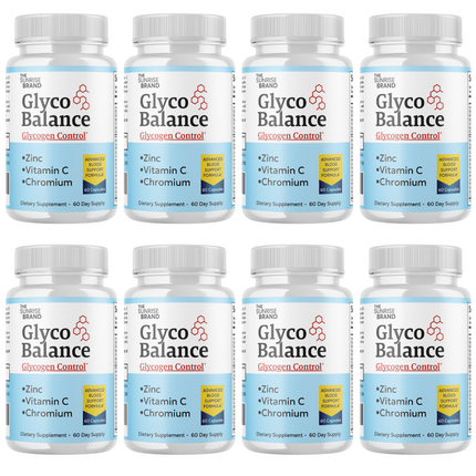 Glyco Balance Glycogen Control Pills for Blood Pressure + Sugar Support - 8 Bottles