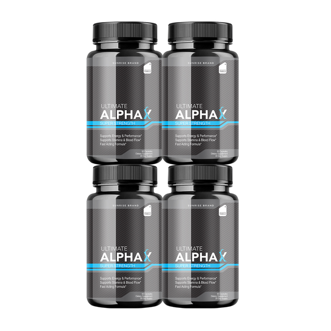 Ultimate Alpha X Male Health Pills to Boost Stamina and Energy Levels - 4 Pack