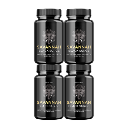 Savannah Black Surge Male Enhancement Formula to Help Boost Performance - 4 Pack