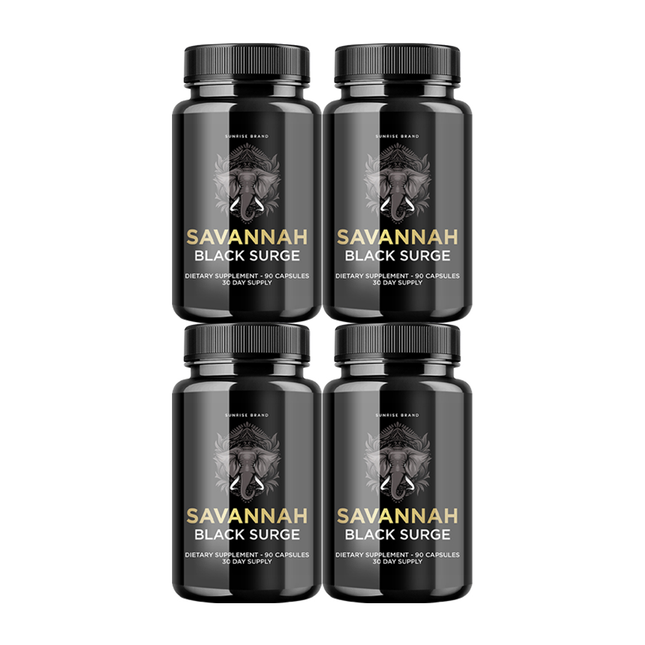 Savannah Black Surge Male Enhancement Formula to Help Boost Performance - 4 Pack