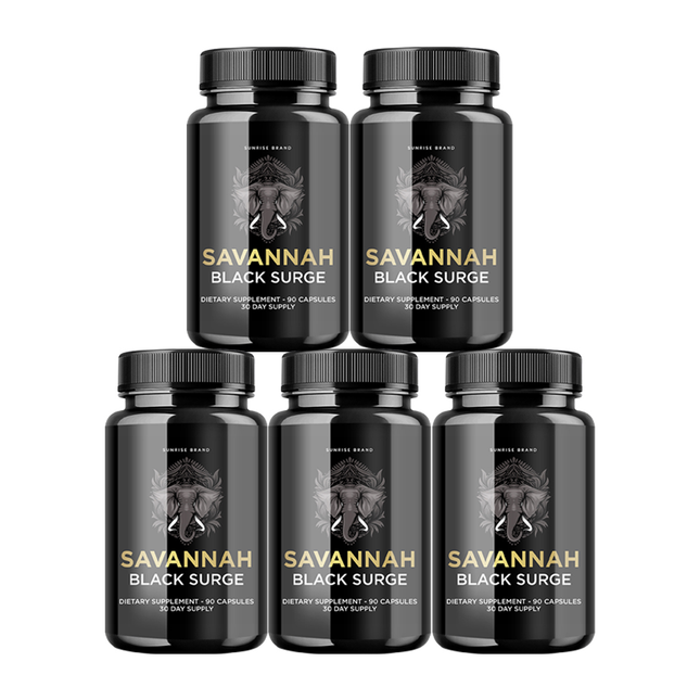 Savannah Black Surge Male Enhancement Formula to Help Boost Performance - 5 Pack
